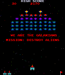 "We are the Galaxians. Mission: destroy aliens"