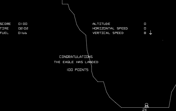 THE EAGLE HAS LANDED, 100 POINTS